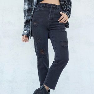 PacSun Black High Waisted Straight Leg Jeans